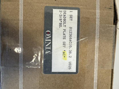 Omnia D12368 Deadbolt Lever Lockset With Plates - Polished Chrome