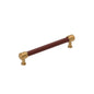 Amerock BP37539BRMLBR Lazzara 6-5/16" C2C Brown Leather Pull-Brushed Gold