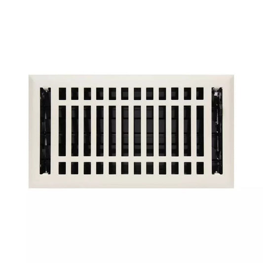 Signature Hardware - Contemporary Steel Floor Register - Almond 6" X 14"