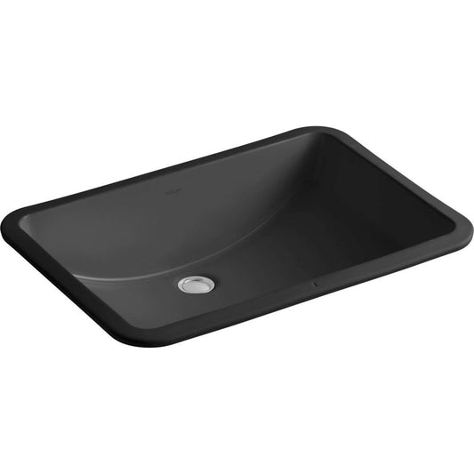 Kohler K-2215-7 1-Bowl Undermount Bathroom Sink w/Overflow Black Black