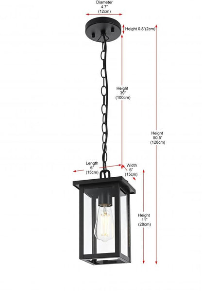 Elegant Lighting OD324H11BK Venango 7 inch Outdoor Pendant in Black
