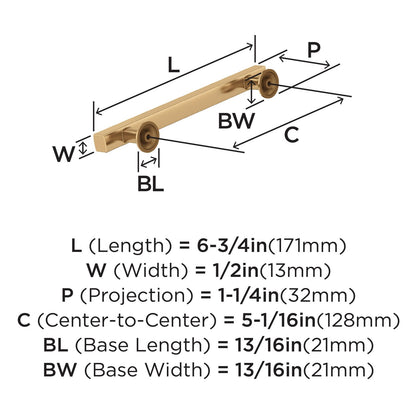 Amerock BP37105CZ Everett Pull 5-1/16" Center-to-Center, Champagne Bronze