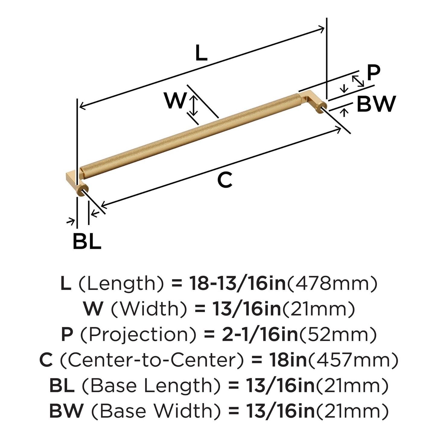 Amerock Balata 18 inch Champagne Bronze Appliance Pull, BP37631CZ