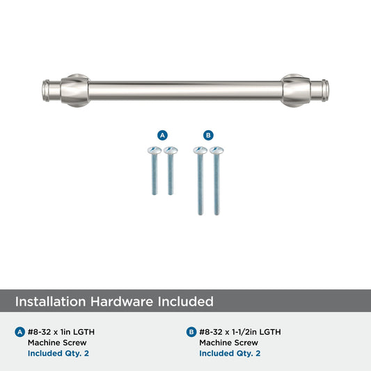 Amerock BP36767PN Winsome 5-1/16 inch (128mm) Center-to-Center Polished Nickel