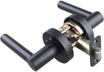 Miseno MLK3012 Elkton Round Rod Privacy Door Lever Set - Satin Brass