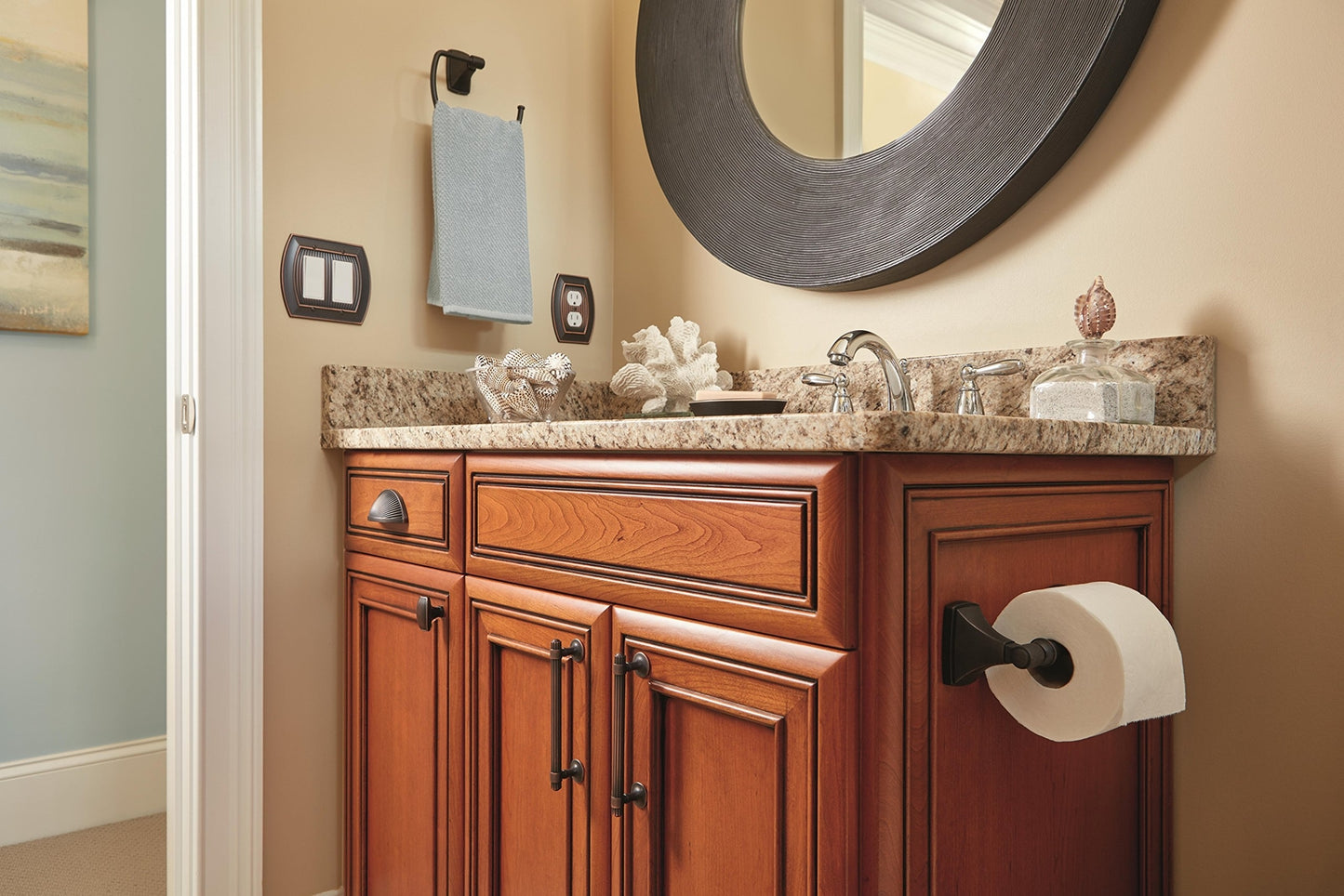 Amerock Cabinet Pull Oil Rubbed Bronze 5-1/16 inch (128 mm) Sea Grass