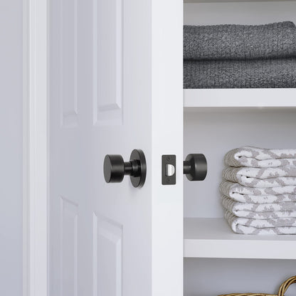 Miseno MLK4080 Tuscora Shaker Passage Door Knob Set with Round Rose Satin Nickel