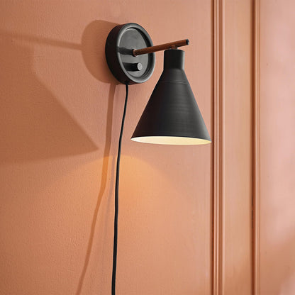 GLOBE Electric 51725 1-Light Dimmable Plug-in or Hardwire Wall Sconce, MB