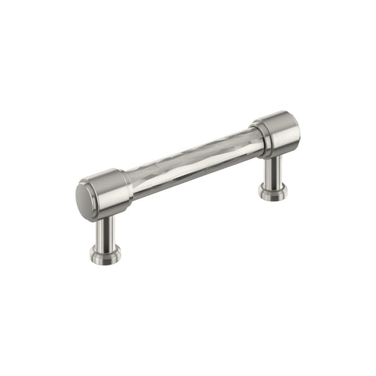 Amerock BP37537G10 Lazzara 3-3/4" C2C Hammered Bar Cabinet Pull - Satin Nickel