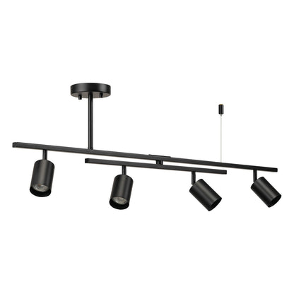 GLOBE Electric 57500 4-Light Track Lighting, Matte Black, Center Swivel Bar