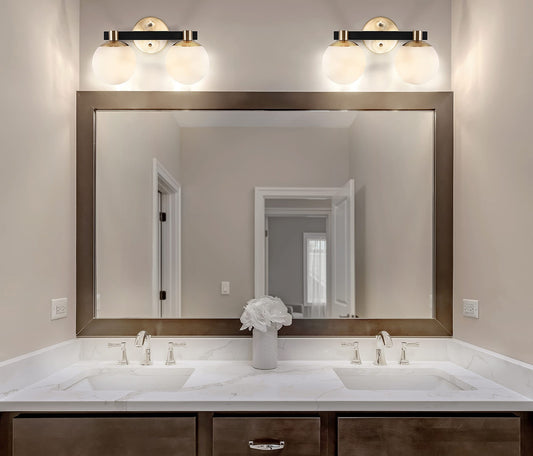 JONATHAN Y JYL3541A Modernist Globe 15.25" 2-Light LED Vanity 2700K LED
