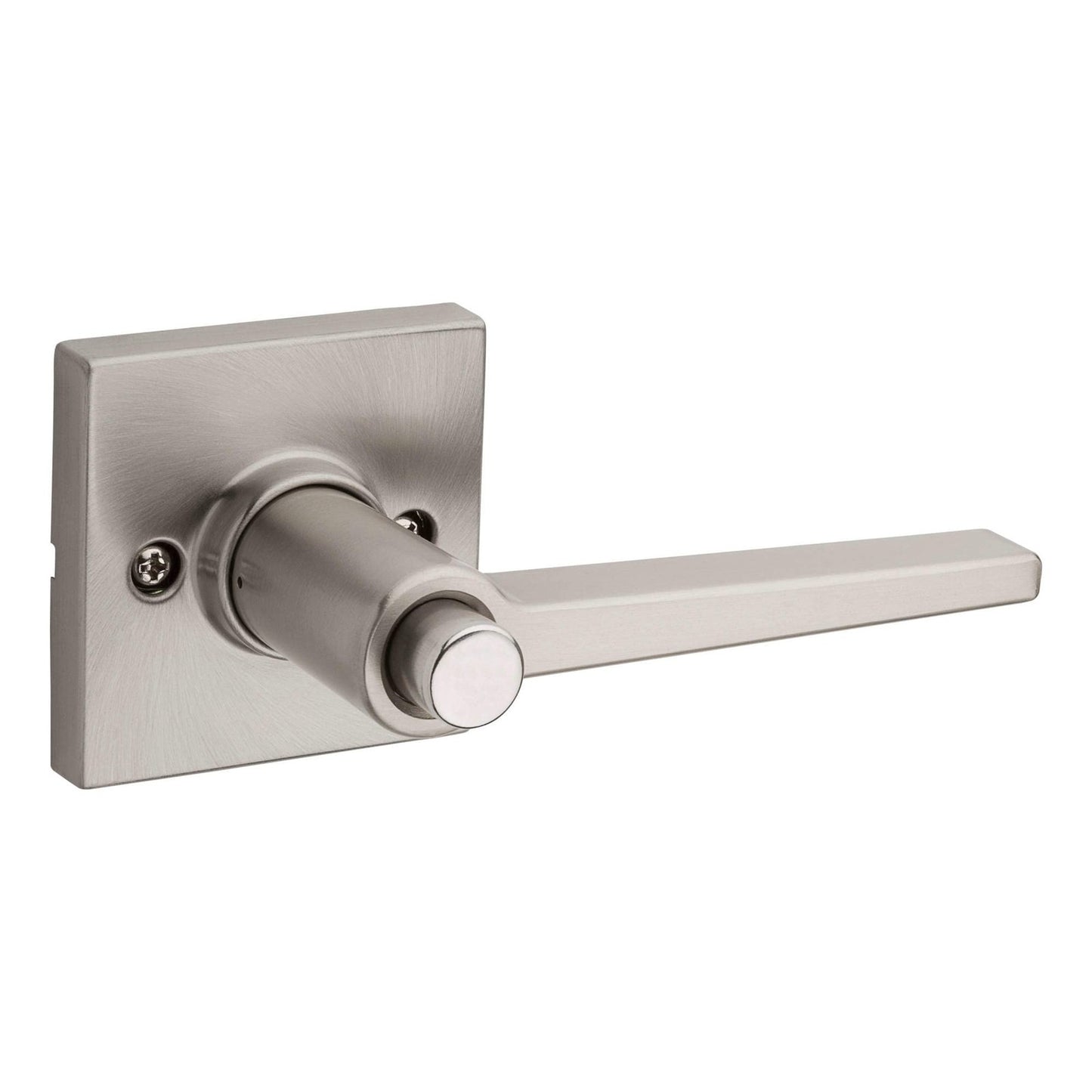 Kwikset Safe Lock Daylon Lever Square Rose Privacy Lock Satin Nickel