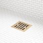 Signature Hardware 948036 Menlo Square Shower Drain with Flange - Aged Brass