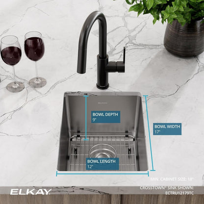 Elkay ECTRU12179TC Crosstown 13-1/2" Undermount Basin Stainless Steel Bar Sink