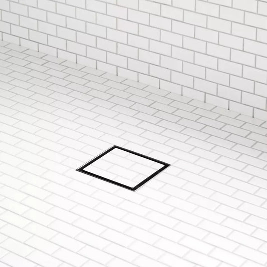 Signature Hardware - 4" Cohen Square Tile-In Shower Drain - Matte Black