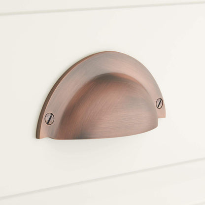 Signature Hardware EH1008.ACP 3-1/4" C2C Cup Cabinet Pull - Antique Copper