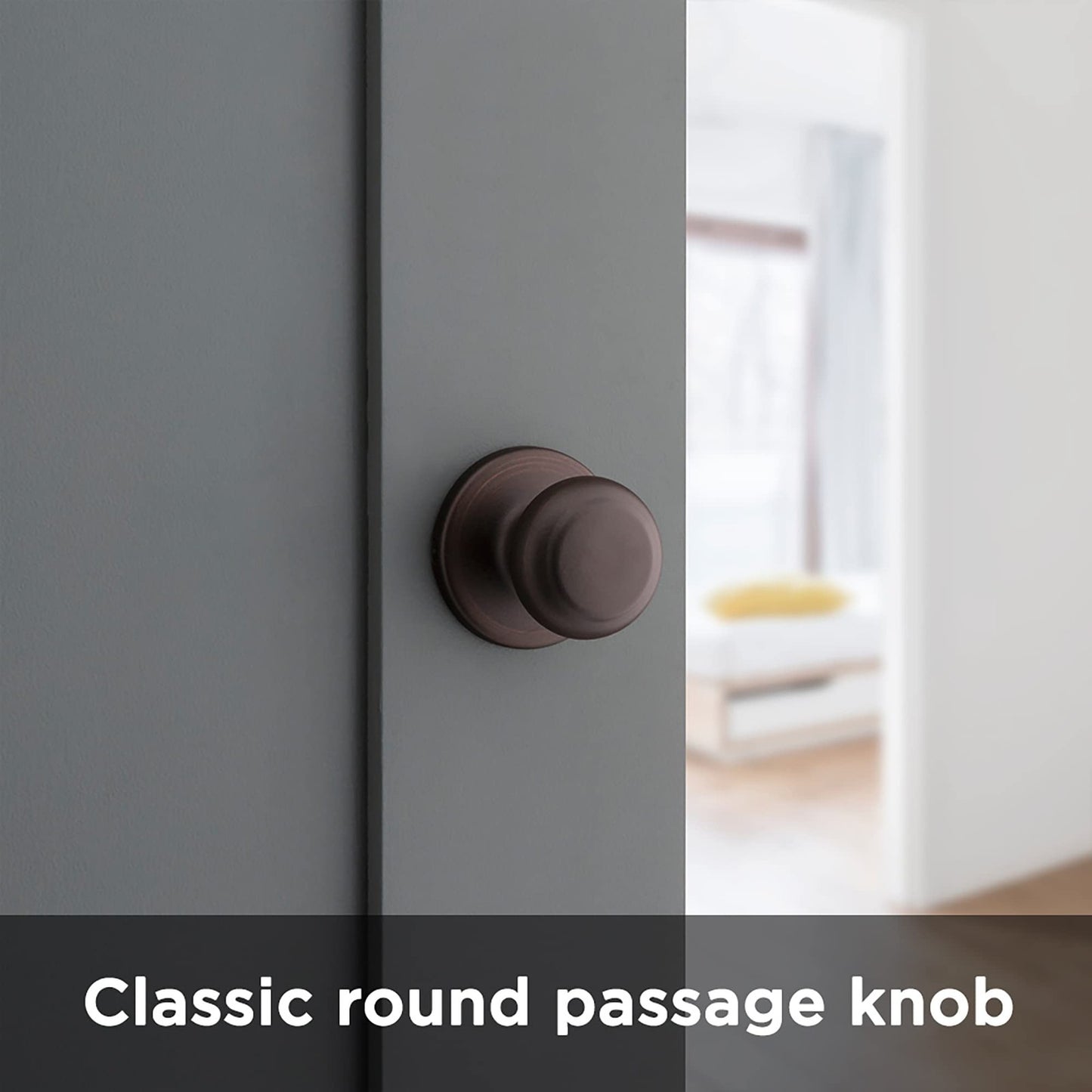 Kwikset 200CV11P Cove Interior Passage Door Knob Non-Locking Venetian Bronze