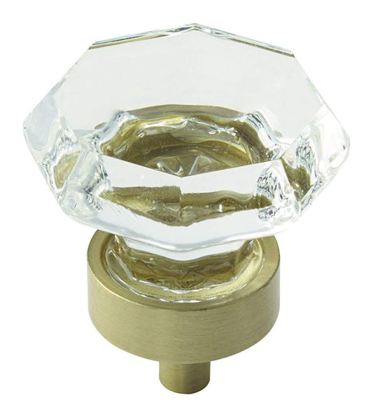 Amerock Bp55268-Cbbz Knob Traditional Classic 1-1/4in Crystal/Gold Champagne