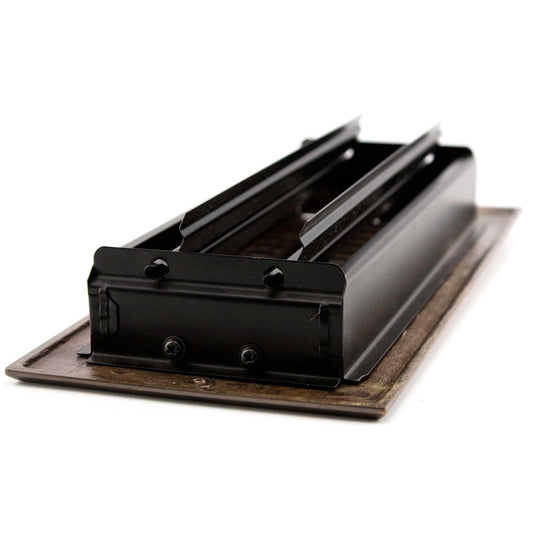 Signature Hardware SH551438BLK Antique Cast Iron Floor Register - 6" x 10"-Black
