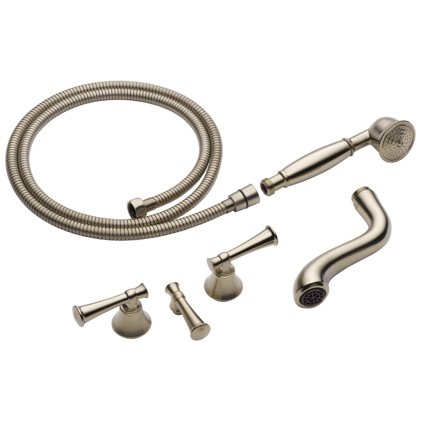 Brizo Baliza T70305-BN: Two-Handle Freestanding Tub Filler Trim