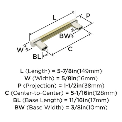 Amerock BP36558PNBBZ Cabinet Pull Polished Nickel/Golden Champagne 5-1/16"