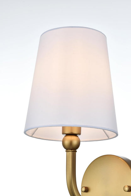 Living District LD7322W6CH Colson 1-Light Metal&Fabric Bath Sconce Chrome/White