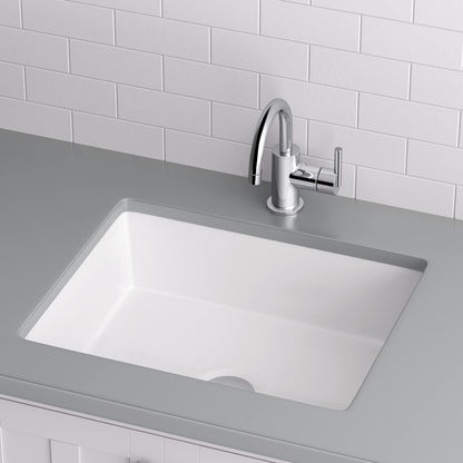 Miseno MNO1713BWH 20"X16" Rectangular Undermount Bathroom Sink w/Overflow-White