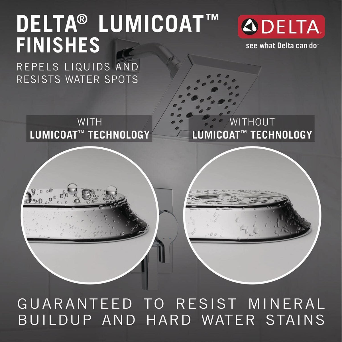 Delta 51799-PR 3-Spray H2Okinetic Slide Bar Hand Shower w/Hose Lumicoat Chrome