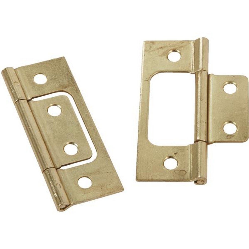 Johnson Hardware Brass-Plated Non-Mortise Hinge Set 10 pk