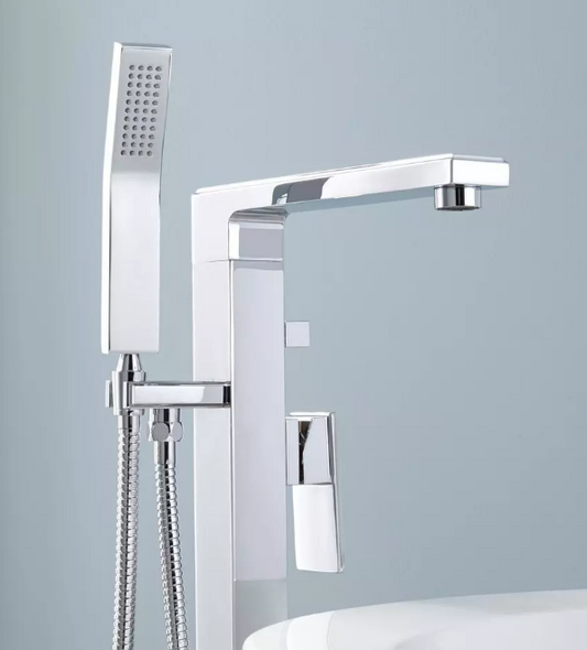 Signature Hardware Ryle Freestanding Tub Faucet and Hand Shower, Chrome