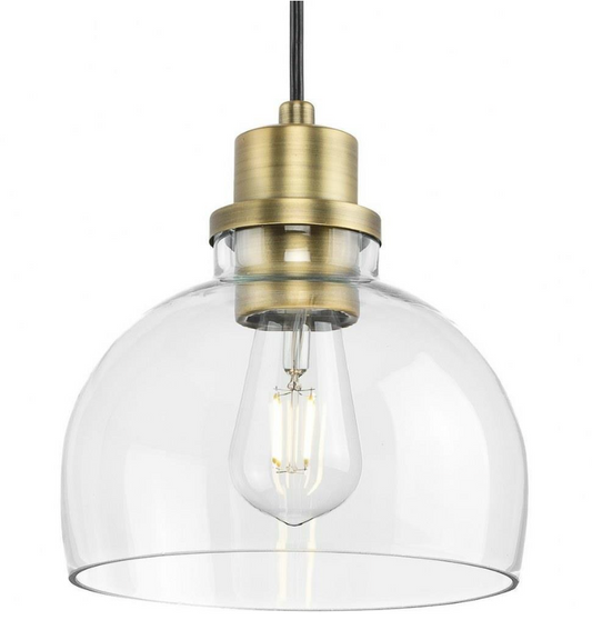Progress Lighting P500405-163-Garris-1 Light Mini Pendant Farmhouse Style-Brass