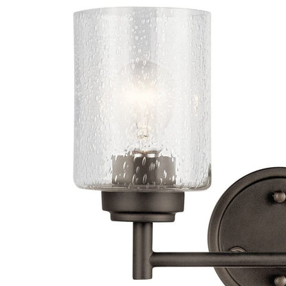KICHLER 45885BK Winslow Vanity, 2-Light 150 Total Watts, Black, 12.75"