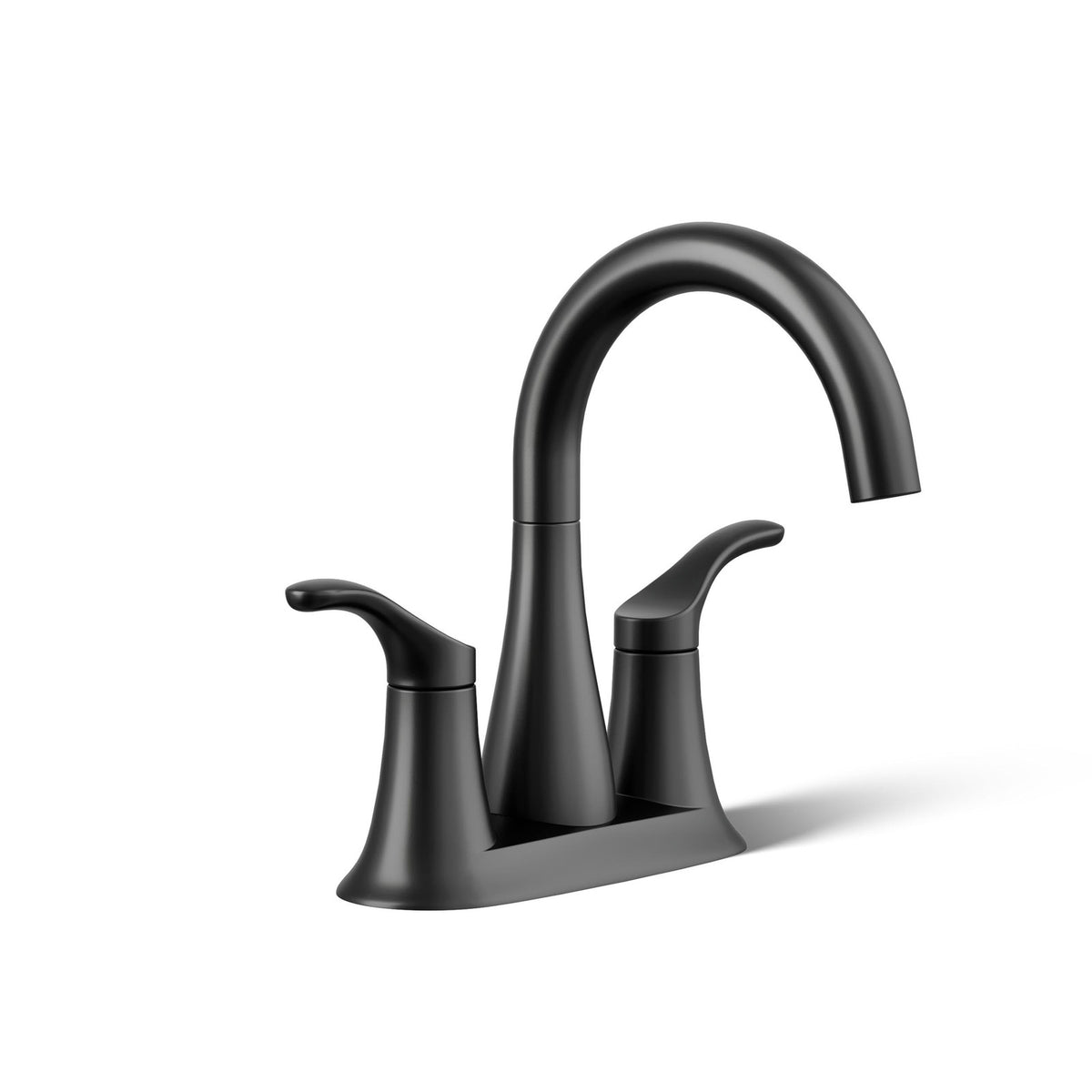 KOHLER K-27388-4-BL Simplice Centerset Bathroom Sink Faucet w/Drain Matte Black