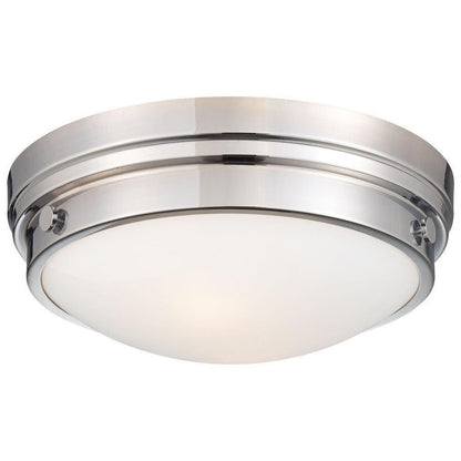 Minka Lavery 823-77 2 Light 13.25" Width Flush Mount Ceiling Fixture - Chrome
