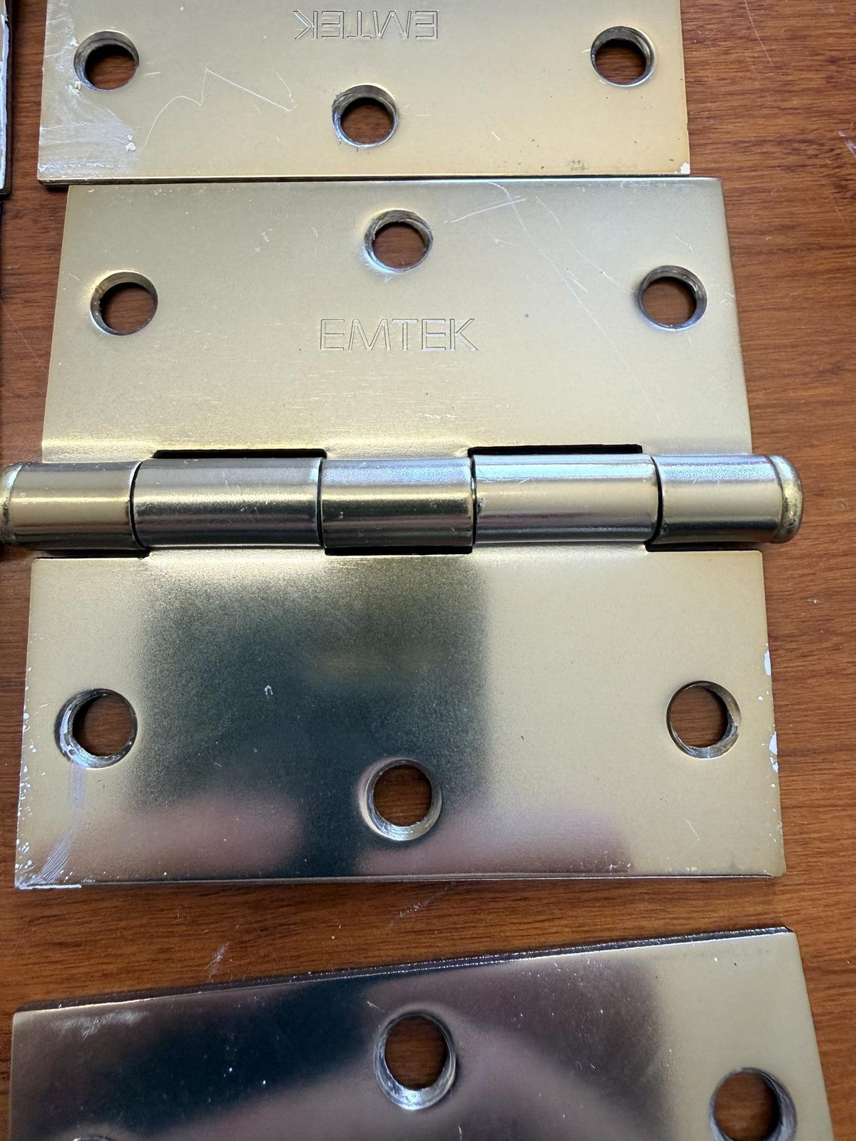 Emtek 92013 3.5"x3.5" Square Corner Plain Bearing Mortise Hinge Pair Brass