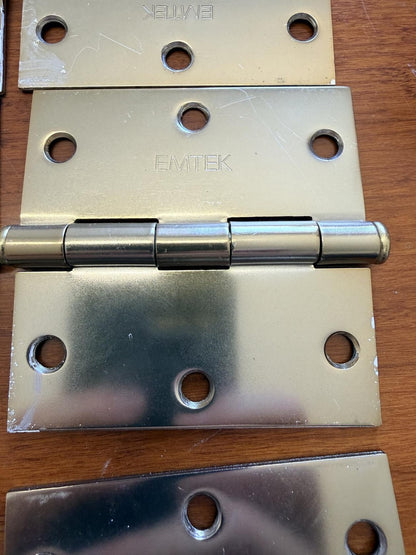 Emtek 92013 3.5"x3.5" Square Corner Plain Bearing Mortise Hinge Pair Brass