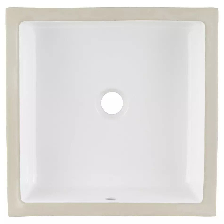 Signature Hardware - Destin White Square Porcelain Undermount Bathroom Sink