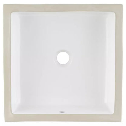 Signature Hardware - Destin White Square Porcelain Undermount Bathroom Sink