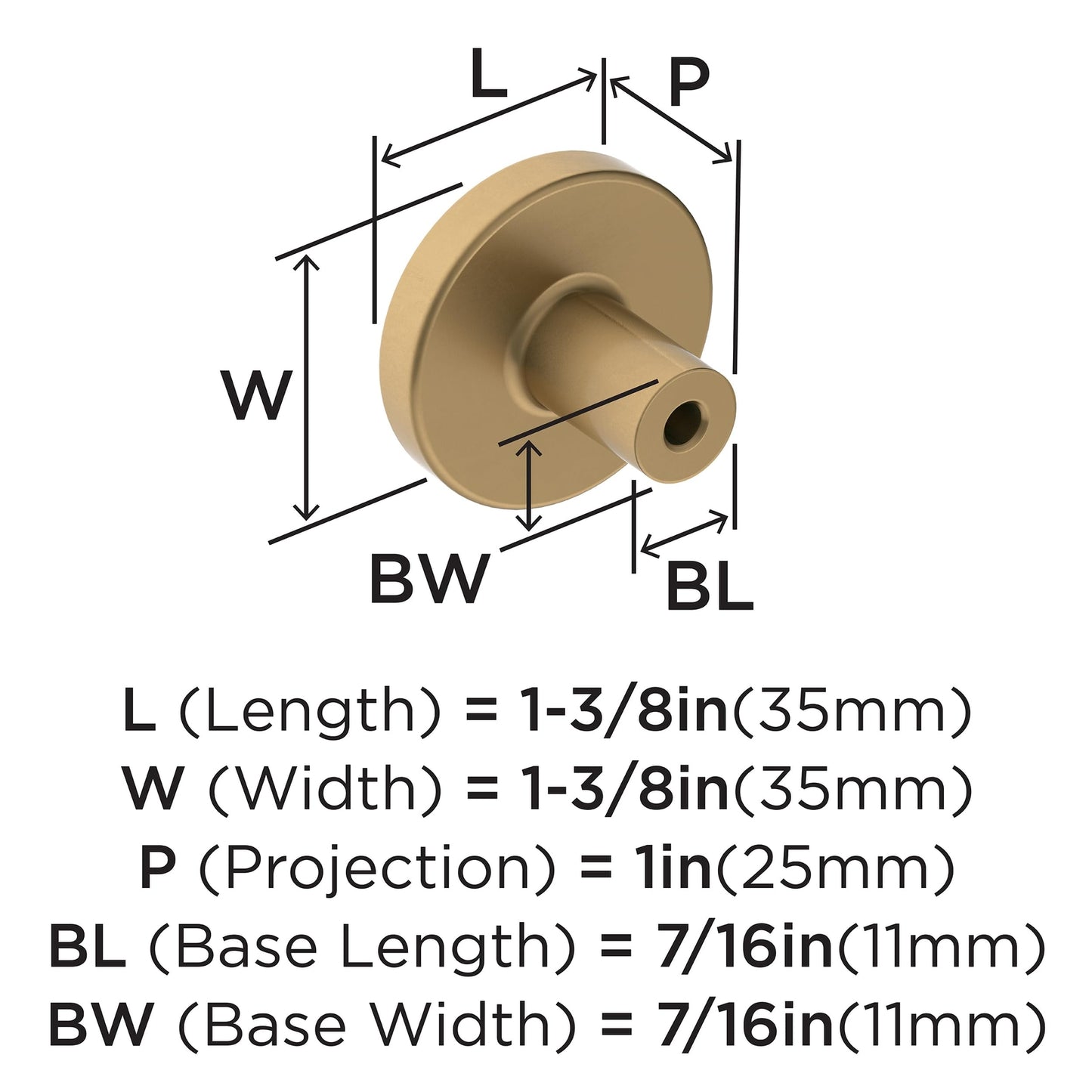 Amerock Cabinet Knob Champagne Bronze 1-3/8" Diameter Versa BP36904CZ-No HW