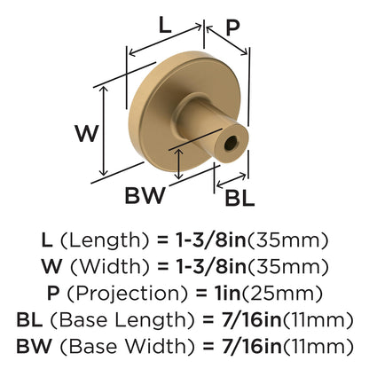 Amerock Cabinet Knob Champagne Bronze 1-3/8" Diameter Versa BP36904CZ-No HW