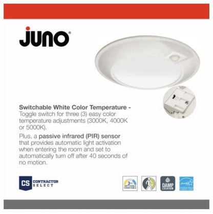 Juno JSBT 6IN SWW2 90CRI PIR MW M6 LED Surface Mount Light with Motion Sensor