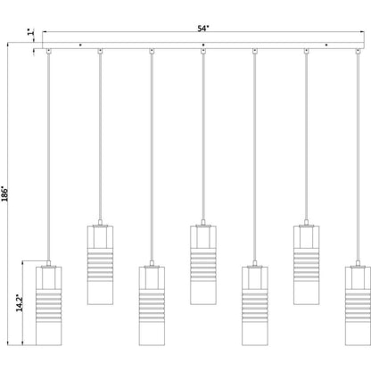 Z-Lite 824P-7L-MB Alton Chandelier, 7-Light 420 Total Watts, Matte Black