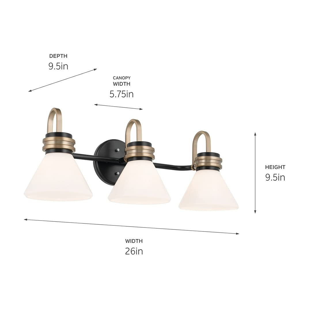 Kichler Farum 26 in 3-Light Bathroom Vanity Light Fixture