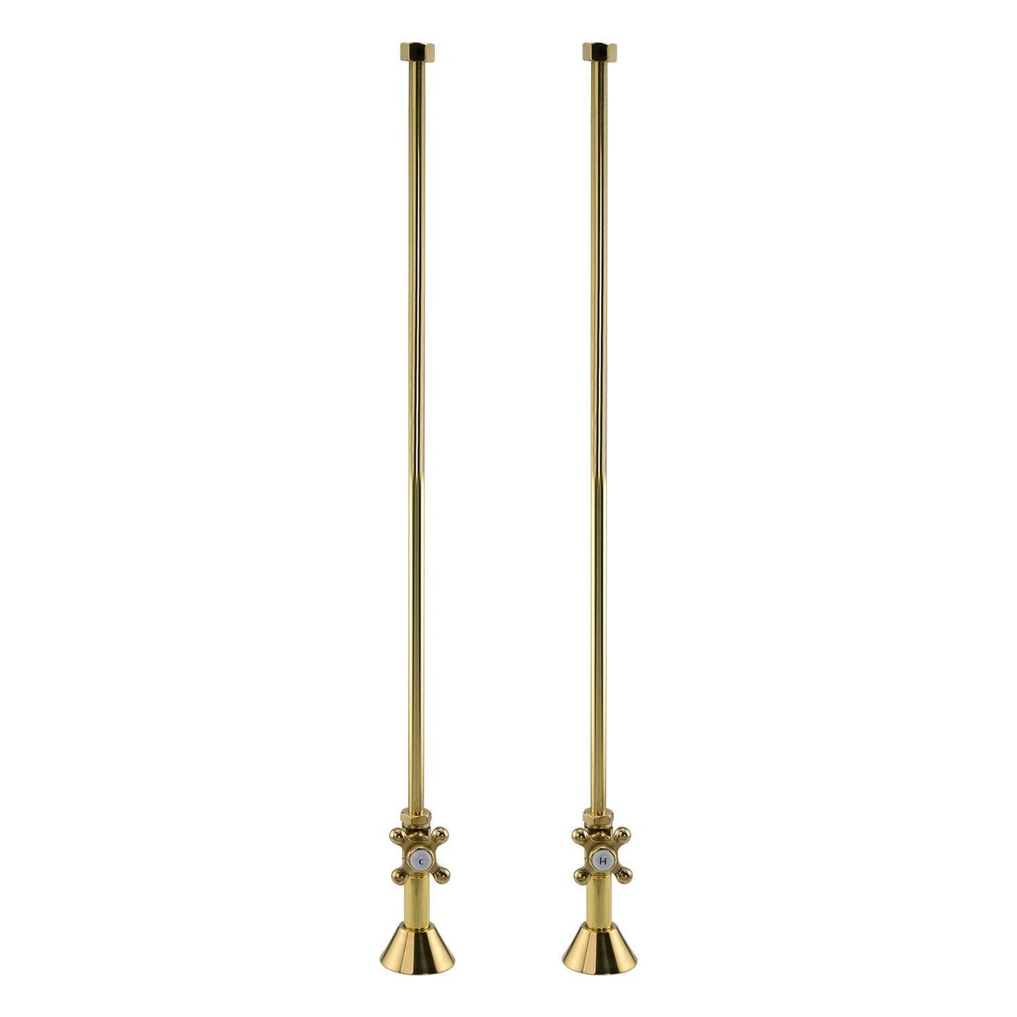 Signature Hardware 158040 Deck-Mount Supply Cross Handle Stops - Brushed Nickel