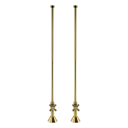 Signature Hardware 158040 Deck-Mount Supply Cross Handle Stops - Brushed Nickel