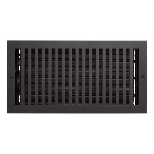Signature Hardware - Modern Steel Oversized Wall Register-6" x 14"-Matte Black