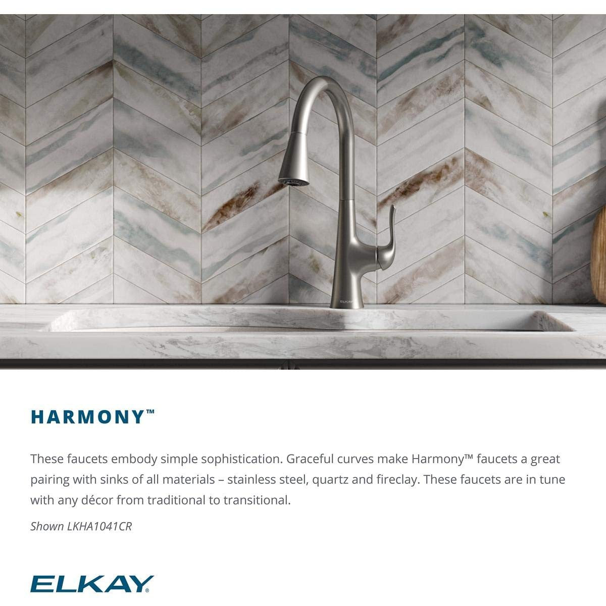Elkay Harmony LKHA4031CR One Hole Kitchen Faucet Pull-down Lever Handle Chrome