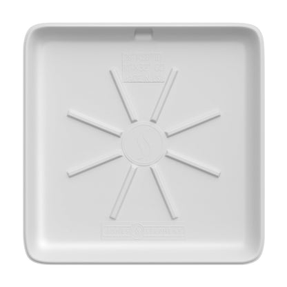 Jones Stephens J04300 28" x 30" Washing Machine Pan with Side Mount Drain White