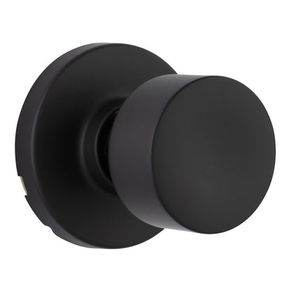 Miseno MLK4080 Tuscora Shaker Passage Door Knob Set Round Rose - Matte Black