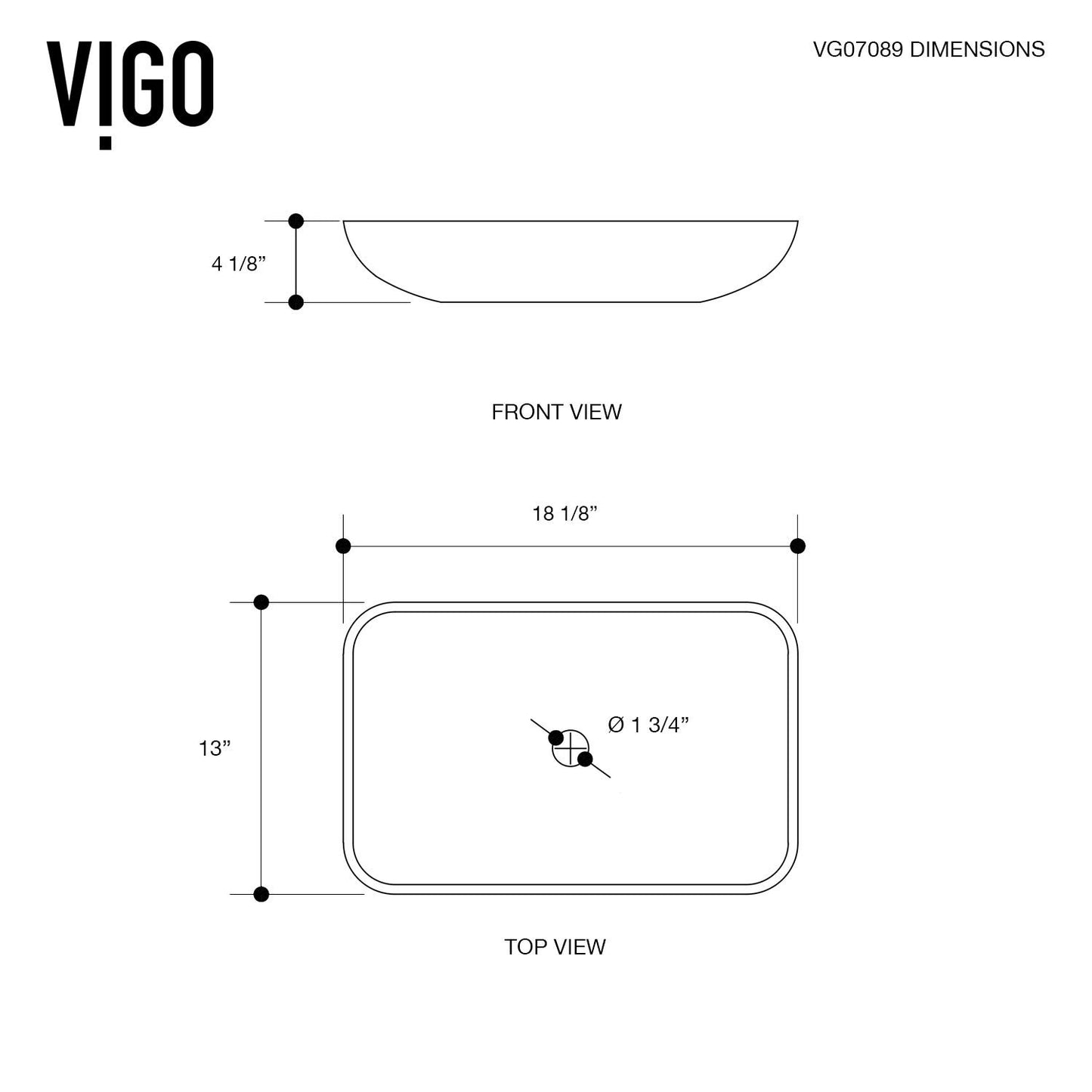 VIGO VG07089 Donatello 18"x13"x4" Over Counter Glass Vessel Sink Reddish Brown